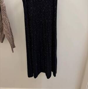 NEW D.EXTERIOR women's pleated sequin skirt in noir